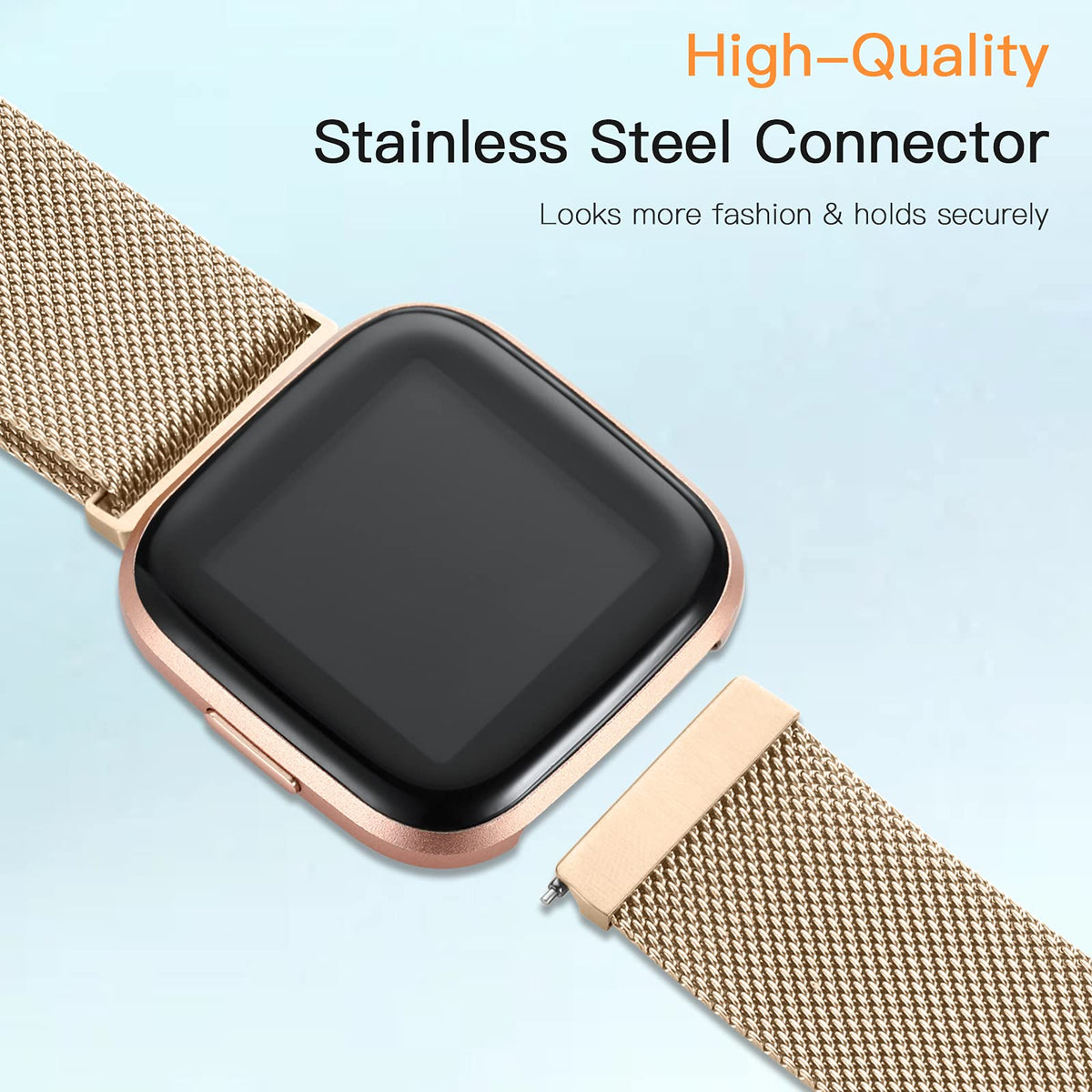 ZWGKKYGYH Versa band in royal gold for Versa, secure magnetic closure