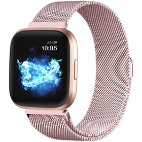 ZWGKKYGYH rose gold stainless steel band on Versa for a sleek look