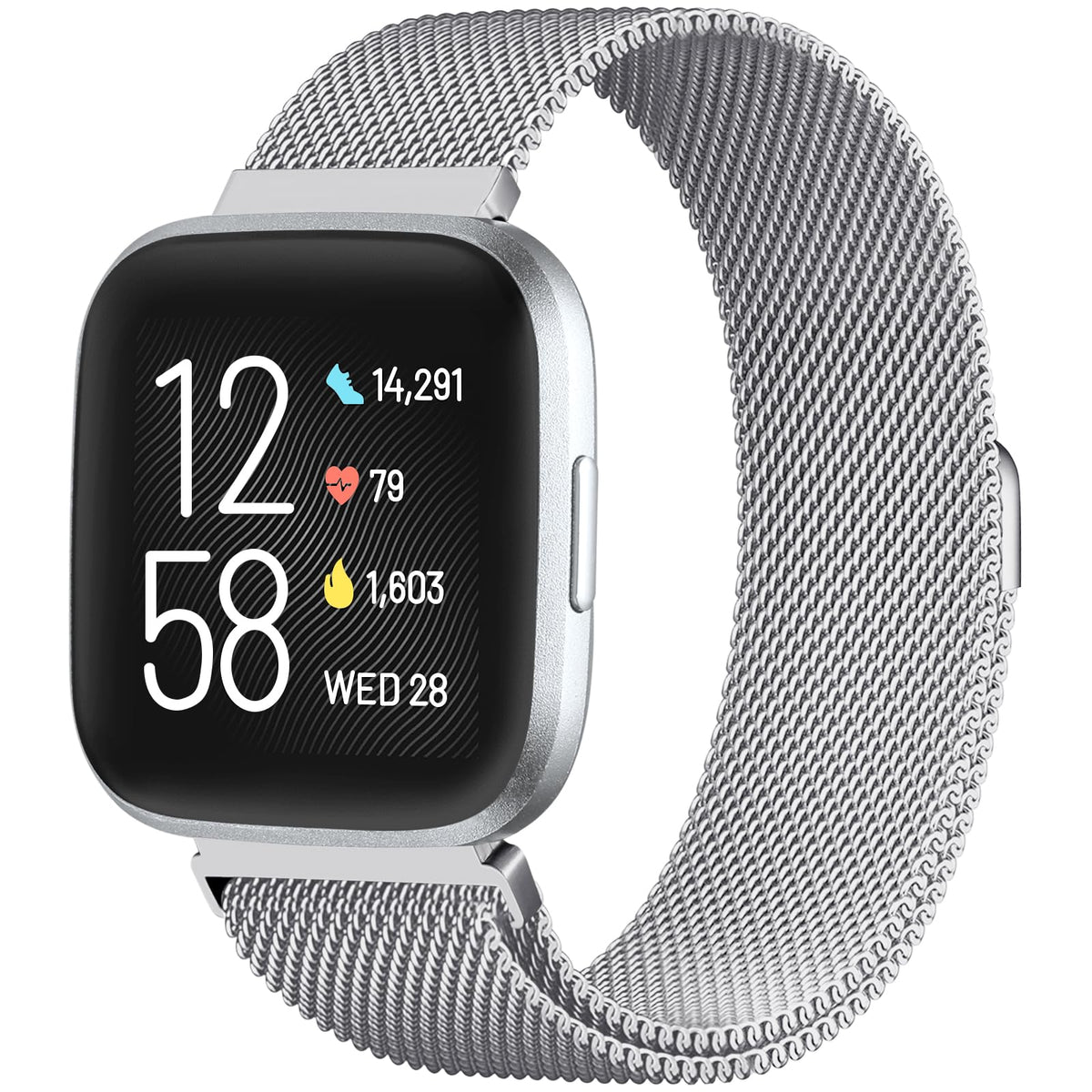 ZWGKKYGYH Versa band silver large for secure, comfortable all-day wear.