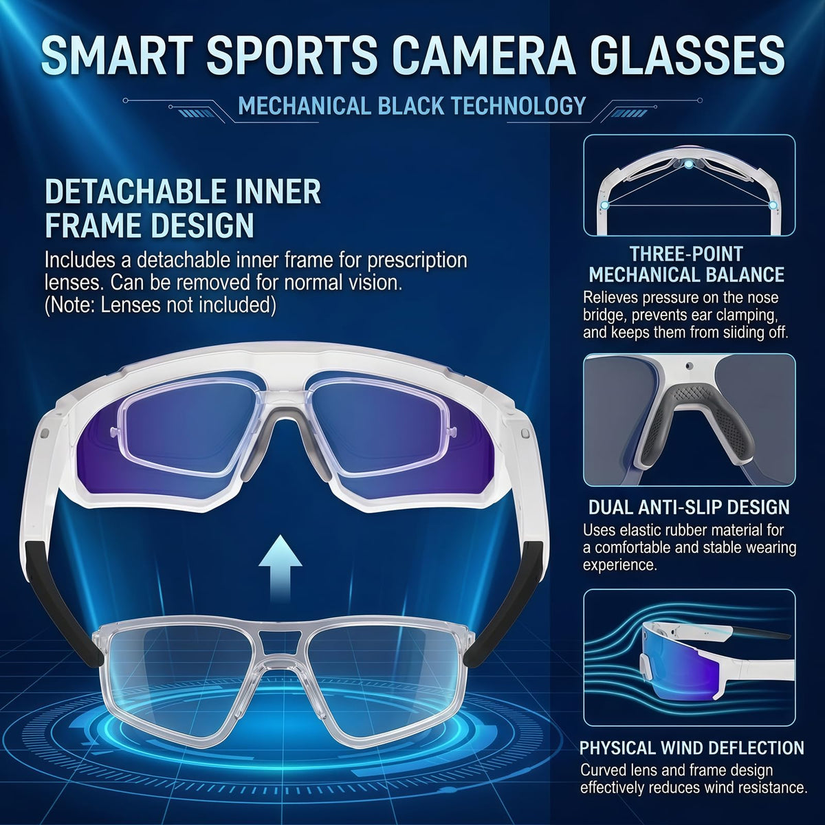 ZWJ sunglasses feature IP64 resistance for weather-ready outdoor wear.