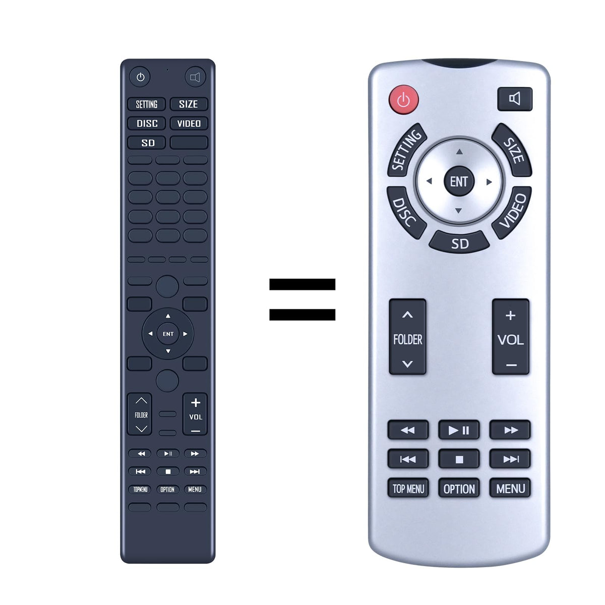 ZWP front view of remote showing full button set and easy control