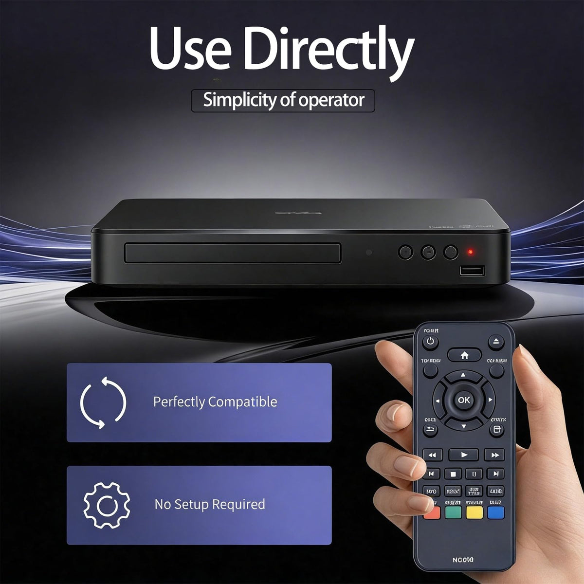 ZWP NC098 in hand controlling Philips BDP1502 for convenient playback