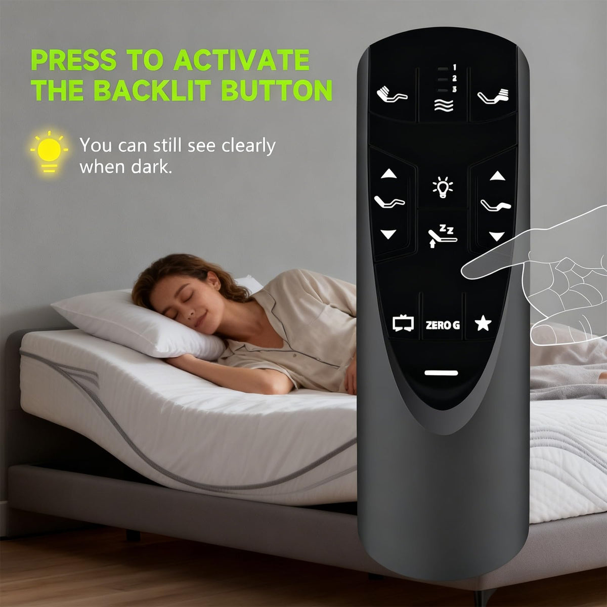 ZWP remote held in hand for scale, demonstrating compact ergonomic design