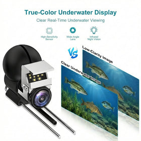 ZXBVSU wide-angle 220° lens captures fish movement around the device.