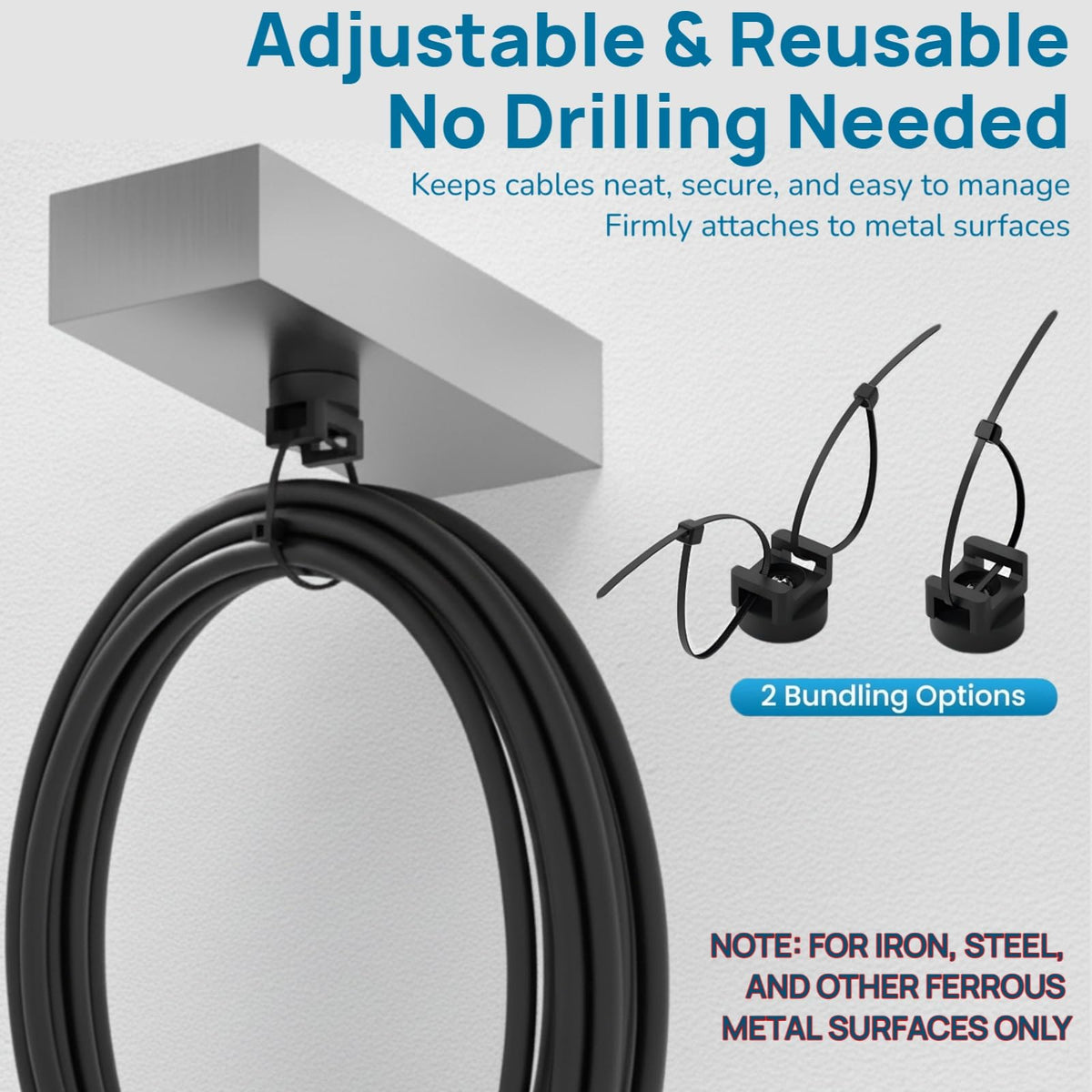 ZyCooom installed in a car engine bay securing hoses and electrical wires safely