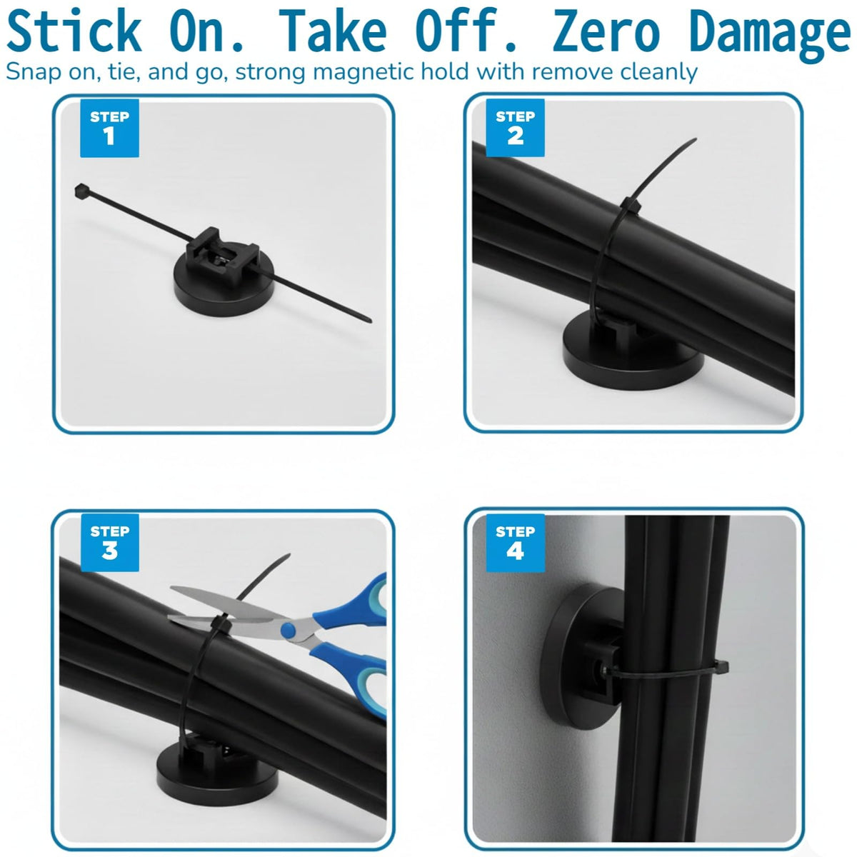 ZyCooom installed on vehicle frame securing automotive wiring safely