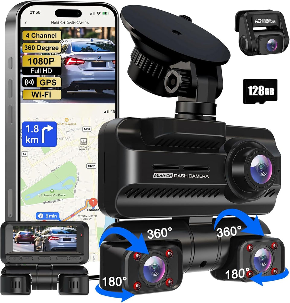 ZYEIPO dash cam 360 front-lens for safer driving with wide road capture