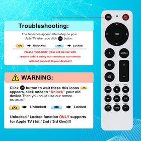 ZYK Apple TV remote compatibility list close-up