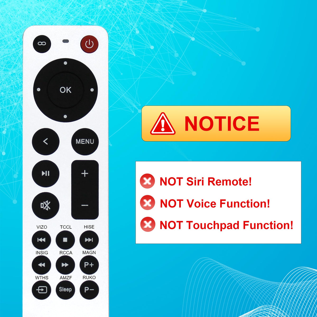 ZYK IR remote no Siri feature highlight