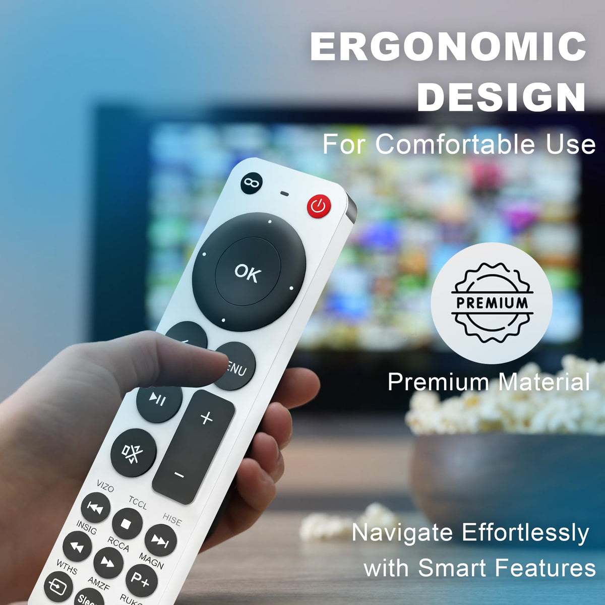 ZYK Apple TV remote being used for simple setup