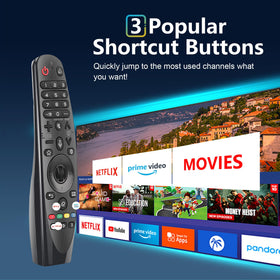 ZYK LG voice remote pointer close-up demonstrating precise navigation.