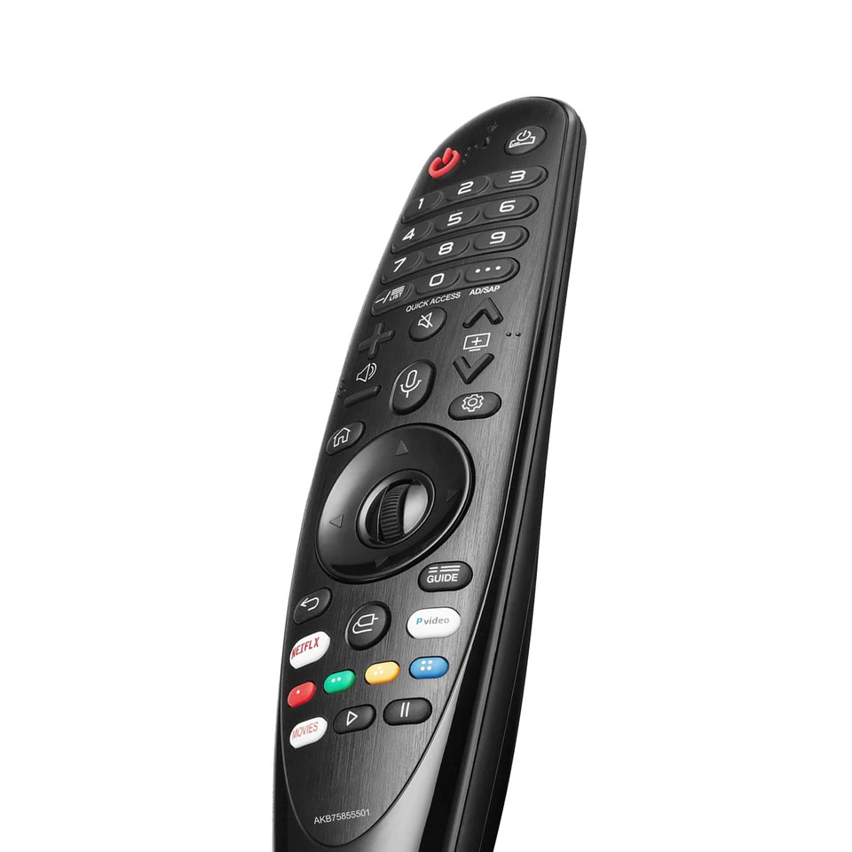 ZYK magic remote front view showing button layout and easy navigation benefit