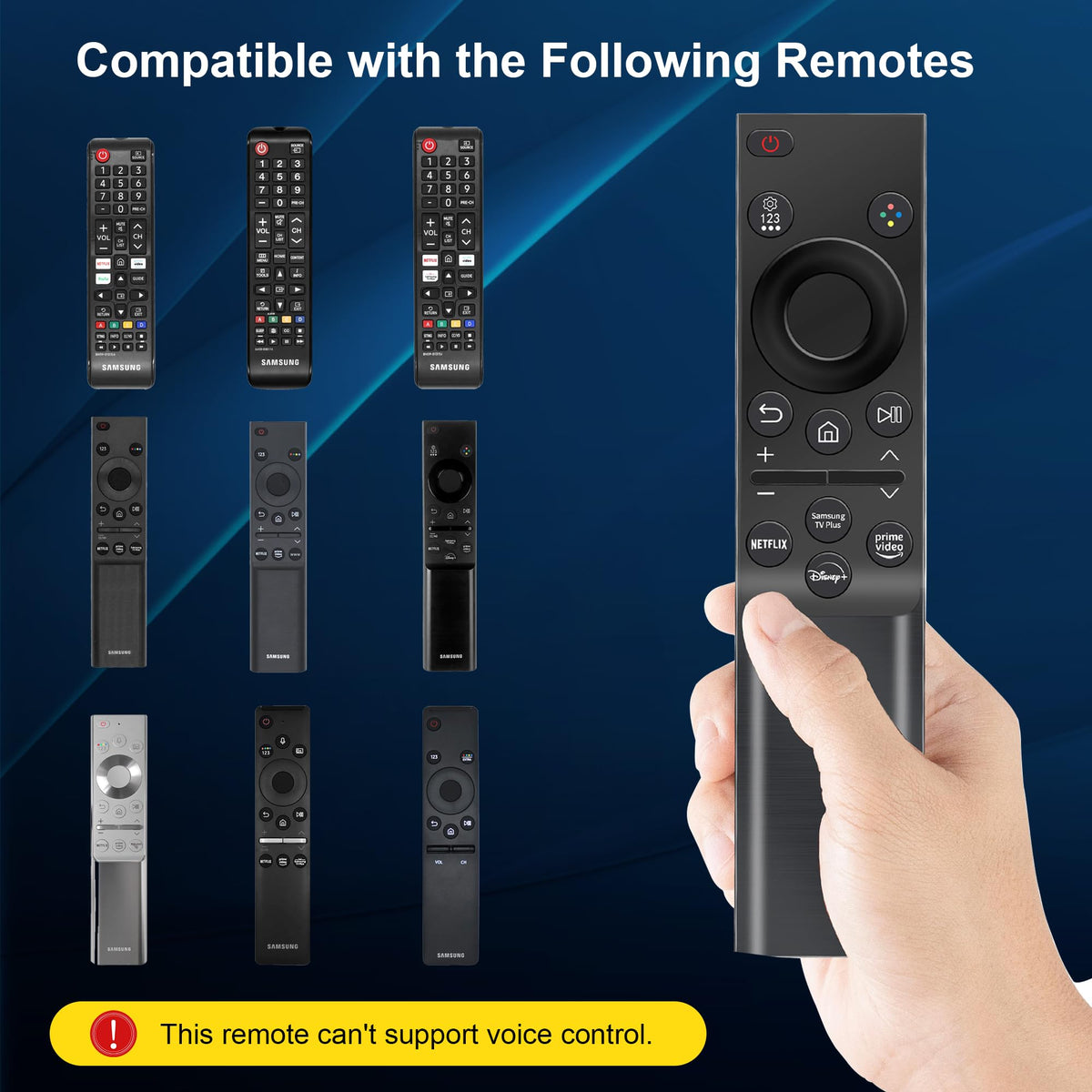 ZYK remote held in hand showing compact size and ergonomic grip benefit