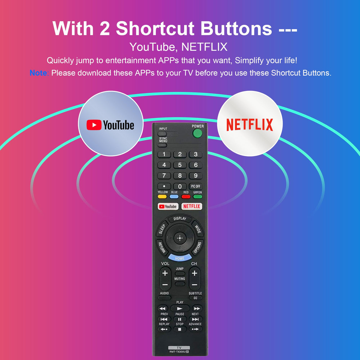 ZYK remote durable ABS shell resists drops and daily wear.