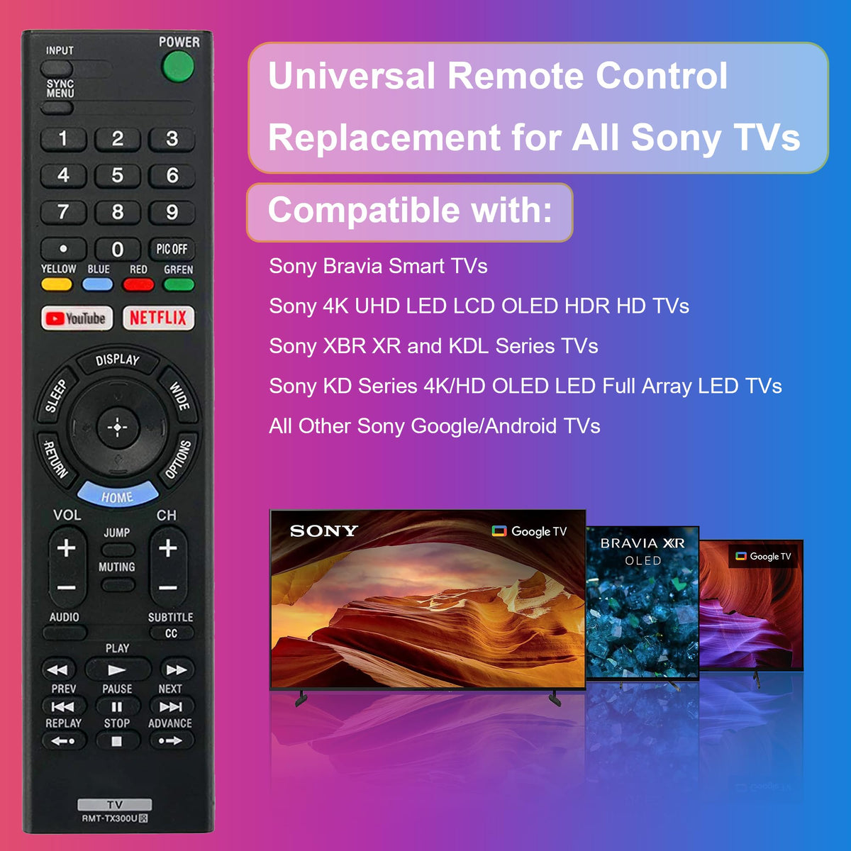 ZYK remote with YouTube button for quick streaming access.