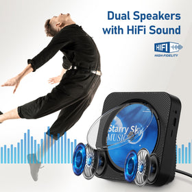 ZYOKATA top open CD tray with disc inserted highlighting quick playback benefit