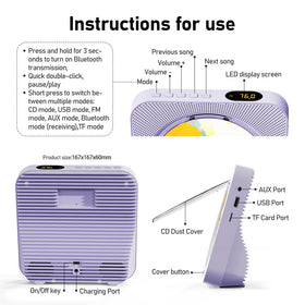 ZYOKATA top open disc tray highlighting easy CD loading and dust cover protection