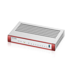 ZYXEL USGFLEX100H front panel showing compact, silent firewall.