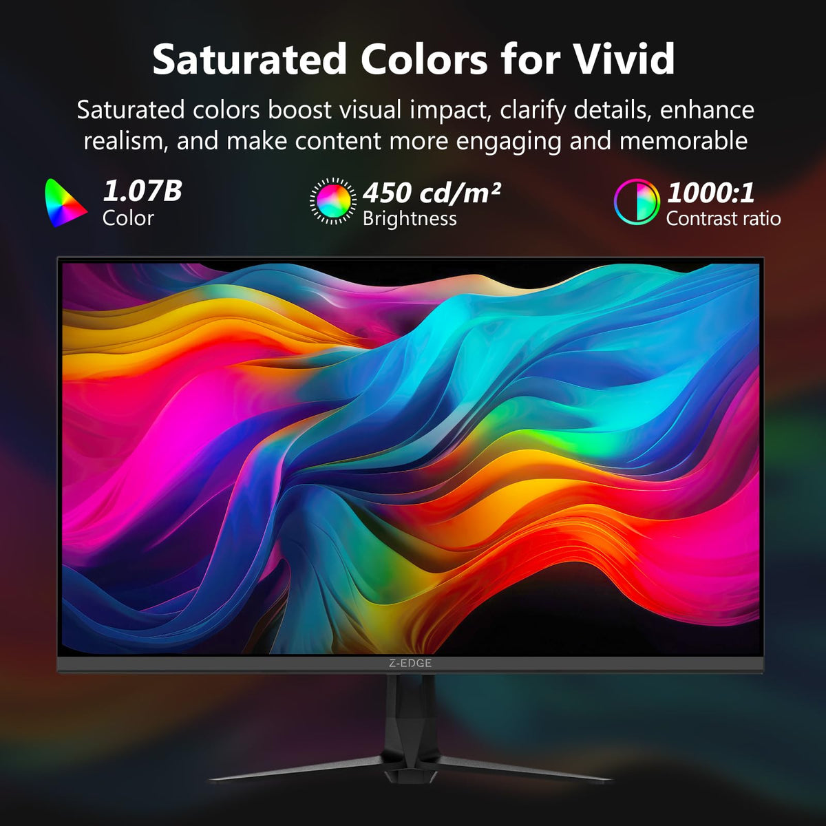 G274K IPS panel with wide 178° viewing angles for color consistency