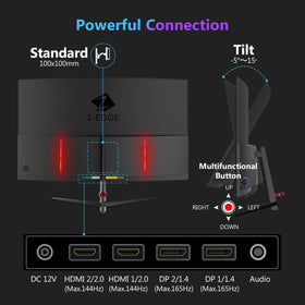 Z Z-EDGE UG27Q 165Hz/144Hz support enables silky smooth gameplay.