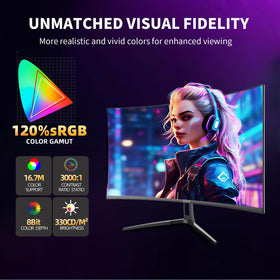 ZZA 120% sRGB color coverage delivers vibrant color accuracy.