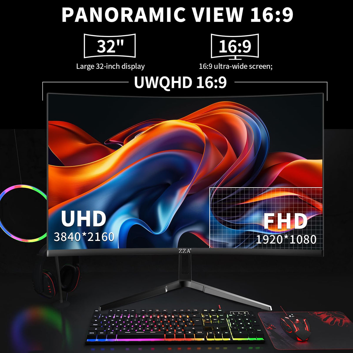 ZZA 1500R curved design enhances immersion in open-world titles