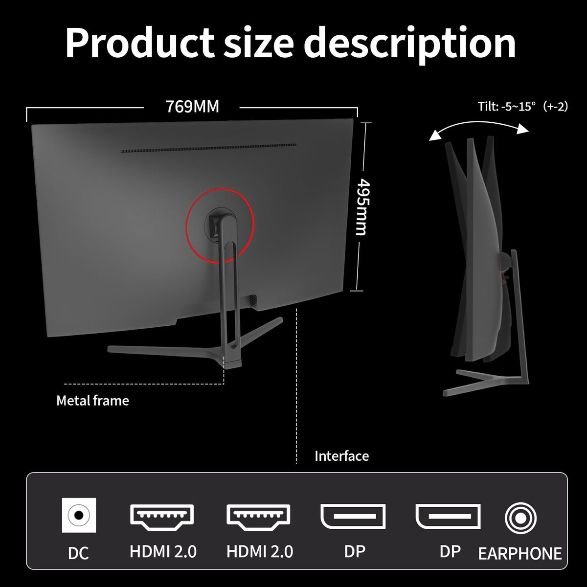 ZZA 178-degree viewing angle monitor for wide-angle collaboration.