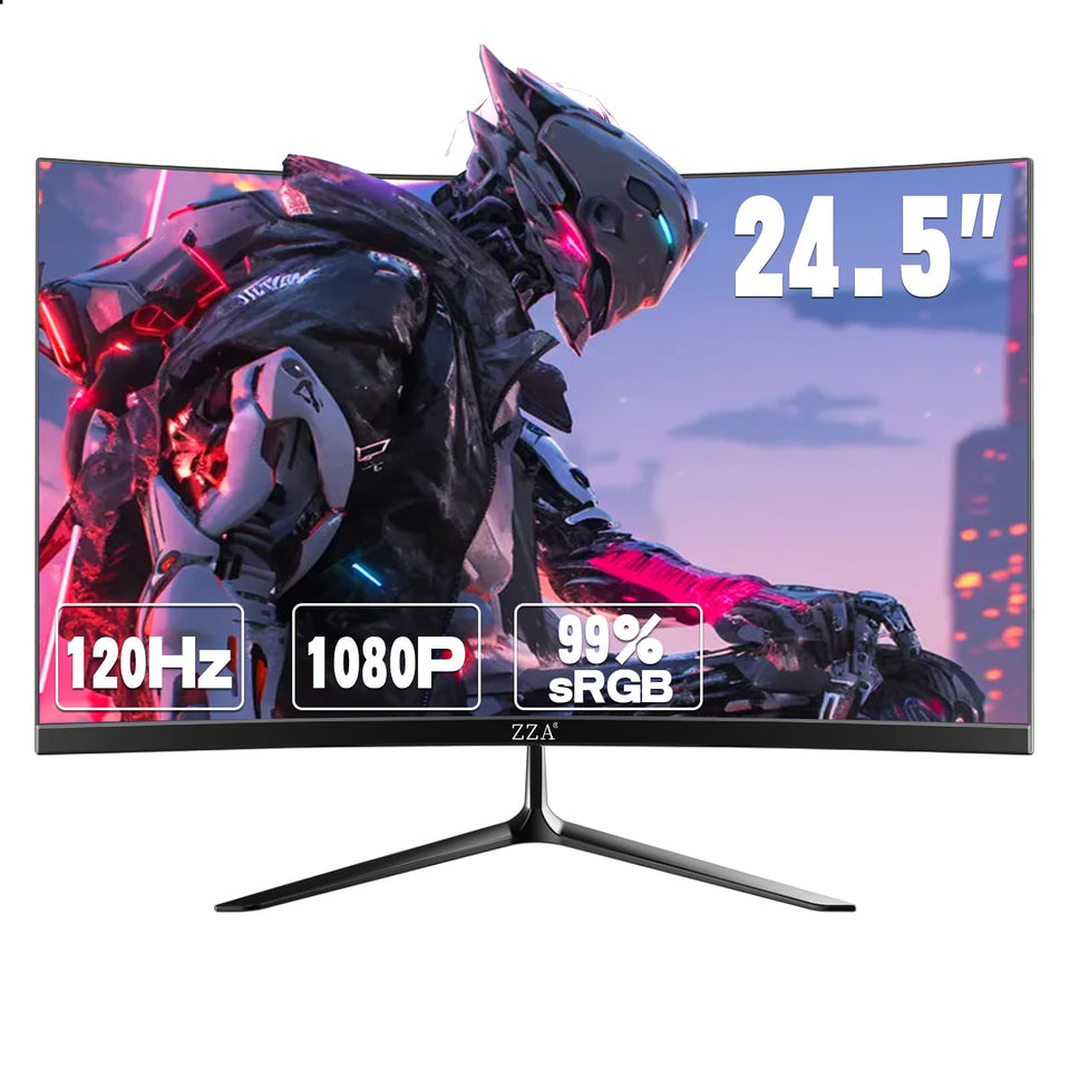 ZZA 24.5-inch curved monitor front view for immersive gaming action