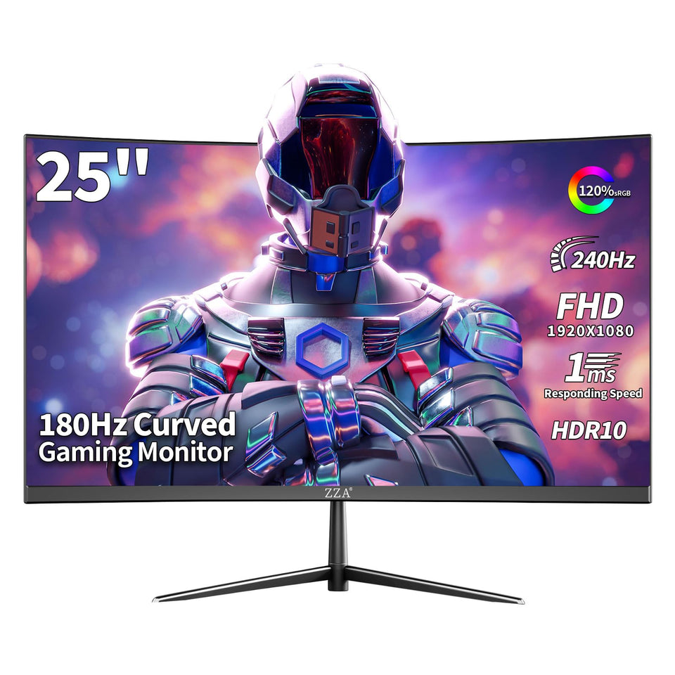 ZZA 25-inch curved monitor with 240Hz for ultra-fast, competitive gaming.