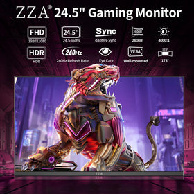 ZZA curved monitor with FreeSync for tear-free, smooth gameplay.