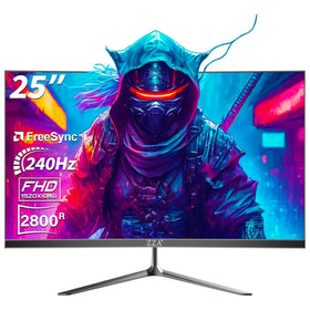 ZZA gaming monitor offers immersive curved visuals for streaming and entertainment.