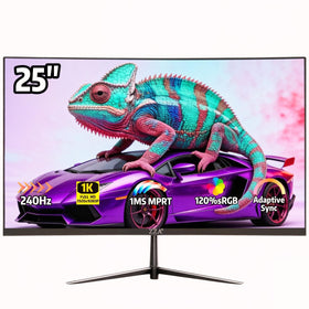 ZZA 25-inch monitor front view for a sleek desktop setup