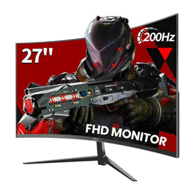 ZZA 27-inch curved gaming monitor with 200Hz refresh for ultra-smooth gameplay