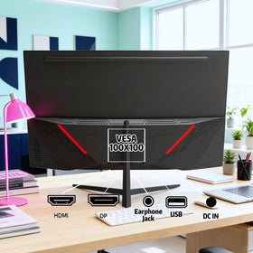 ZZA curved monitor with frameless design suits compact setups