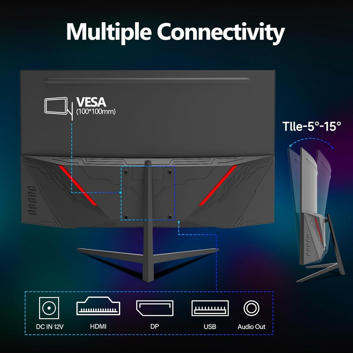 ZZA curved display with VESA mount for flexible mounting options