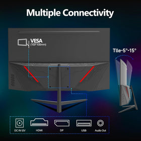 ZZA curved display with VESA mount for flexible mounting options
