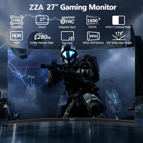 ZZA monitor highlights its 1800R curvature for immersive play