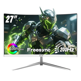 ZZA 27-inch curved monitor front view for immersive gaming