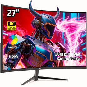 ZZA 27-inch curved monitor front view for immersive gaming and wide viewing comfort