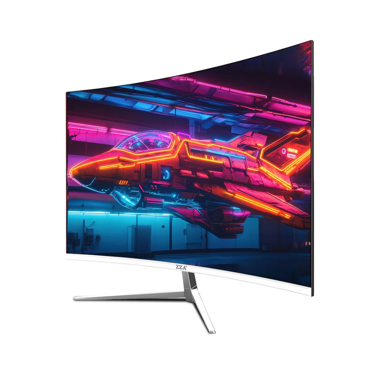 ZZA 27-inch white gaming monitor anti-glare display minimizes glare