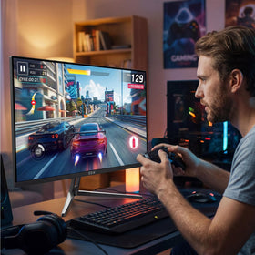 ZZA 27-inch monitor without built-in speakers for a clean setup