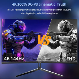 ZZA 27-inch 4K monitor HDMI 2.1 and DP 1.4 ports for versatile connections