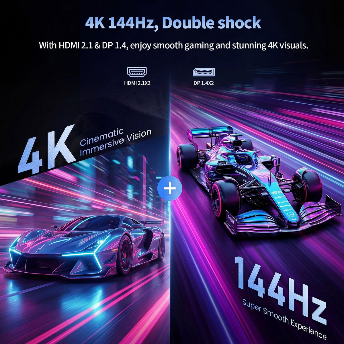 ZZA 27-inch 4K monitor rear with dynamic lighting ambience