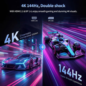 ZZA 27-inch 4K monitor rear with dynamic lighting ambience