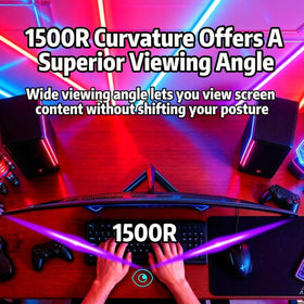 ZZA 32-inch curved monitor connectivity ports with DP and HDMI