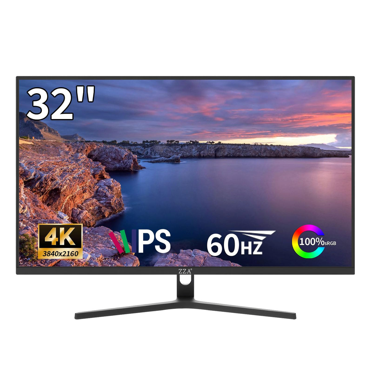 ZZA 32-inch 4K IPS monitor with immersive visuals for multitasking.