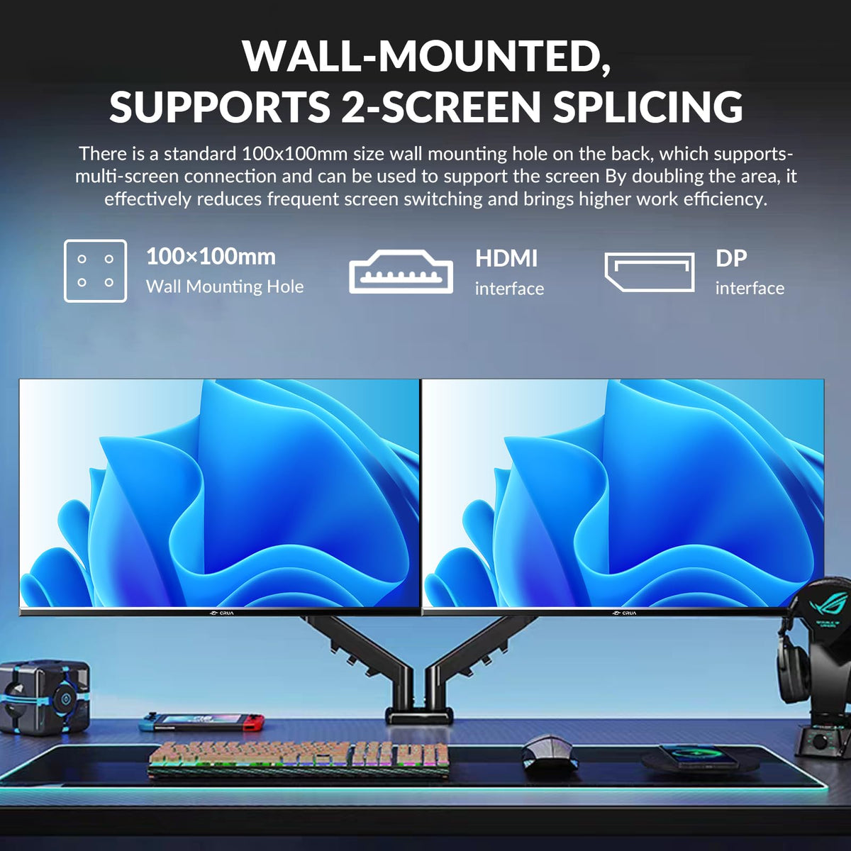 IPS panel on ZZA 32-inch monitor delivers vibrant colors and sharp images.
