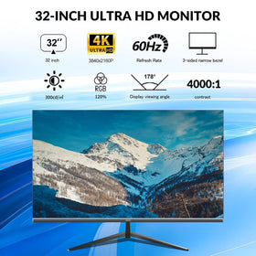 Ultra-thin bezel on ZZA 32-inch monitor saves screen space.