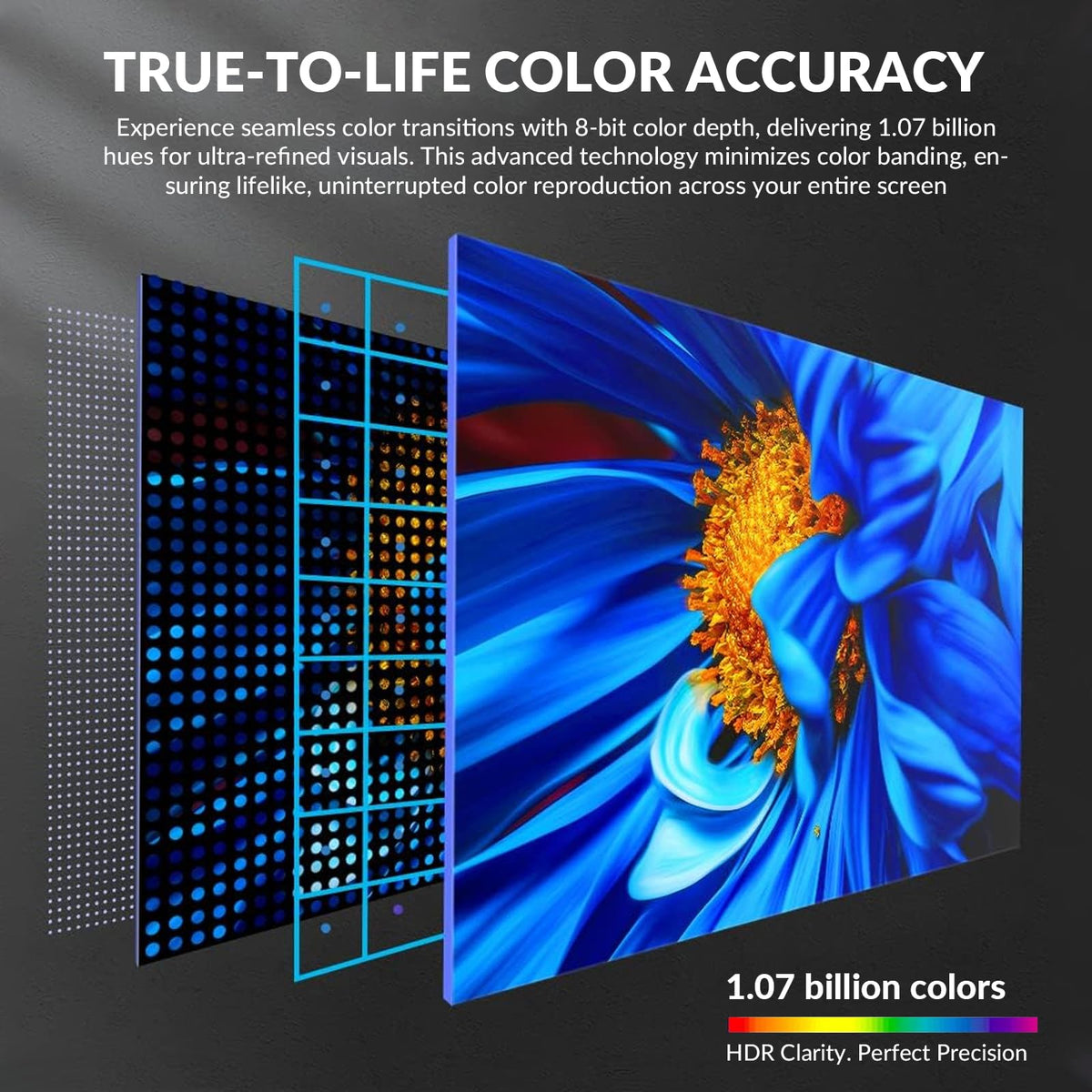178-degree viewing angle on ZZA monitor preserves color from any seat.