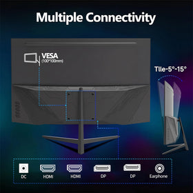 ZZA 32-inch curved monitor immersive 1500R curvature deepens on-screen immersion.